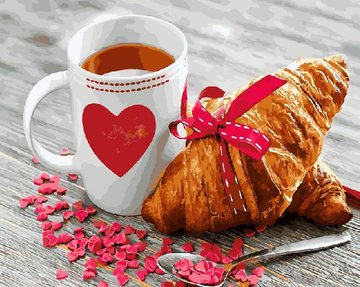 Картина за номерами. Brushme "Сніданок з любов'ю" GX21709, 40х50 см GX21709 фото