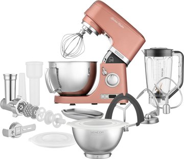 Кухонная машина Sencor STM78ХХ, 1000Вт, чаша-металл, корпус-металл+пластик, насадок-15, розовый STM7875RS фото