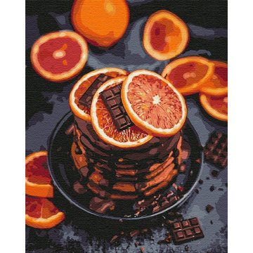Картина по номерам. "Апельсиново-шоколадное наслаждение" 40*50см (KHO5593) KHO5593 фото