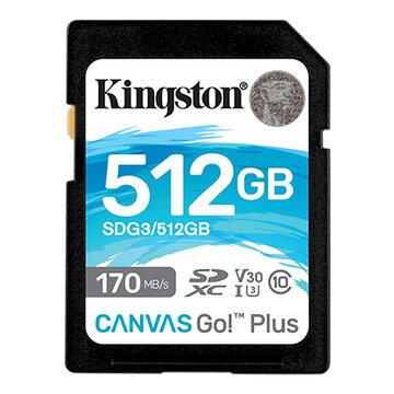Карта памяти Kingston 512GB SDXC C10 UHS-I U3 R170 / W90MB / s Canvas Go Plus SDG3/512GB фото