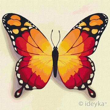 Картина за номерами ідейки "Помаранчева метелик" 25х25 (KHO4210) KHO4210 фото