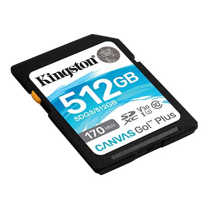 Карта памяти Kingston 512GB SDXC C10 UHS-I U3 R170 / W90MB / s Canvas Go Plus (SDG3/512GB) SDG3/512GB фото