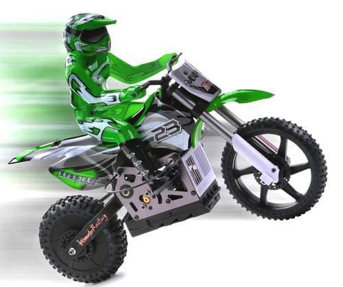 Радіокерована модель Мотоцикл 1:4 Himoto Burstout MX400 Brushed (зелений) (MX400g) MX400g фото
