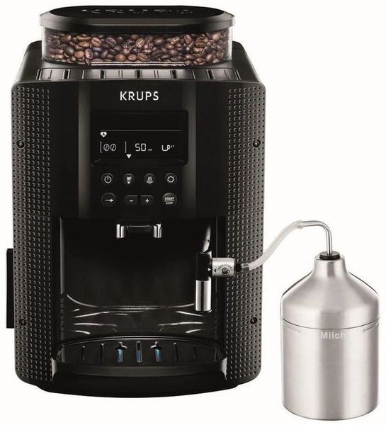 Кавомашина Krups Essential, 1.7л, зерно, автомат.капуч, чорний (EA816031) EA816031 фото