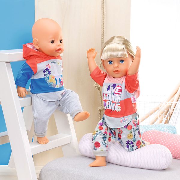 Набор одежды для куклы BABY BORN - ТРЕНДОВЫЙ СПОРТИВНЫЙ КОСТЮМ (синий) 826980-2 фото