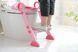 Детское сидение с лесенкой на унитаз с полиуретановым кольцом, розовое - Babyhood (BH-122P)