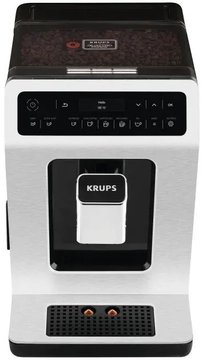 Кавомашина Krups Evidence, 2.3л, зерно, автомат.капуч, LED-дисплей, авторецептів -15, сернор.керування, чорно-срібний (EA890D10) EA890D10 фото