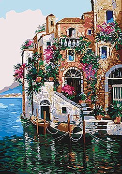 Картина за номерами. Морський пейзаж "Кольори Тоскани" , 35х50 см (KHO2736) KHO2736 фото