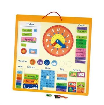 Магнітний календар Viga Toys з годинником, англійською мовою (50377) 50377 фото