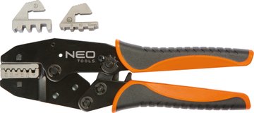 Кліщі обтискні Neo Tools, для обтиску наконечників 0.5-16мм кв., 2 змінних губок, 220мм, CrMo - Уцінка 01-506 фото