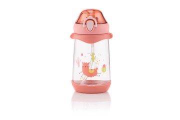Пляшка для води Ardesto Llama дитяча 500 мл, рожева, пластик AR2250PL фото