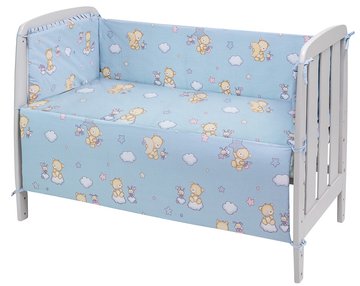 Защита в кроватку Qvatro Gold ZG-02 голубой (мишка, пчелка, звезда) (680923) 680923 фото