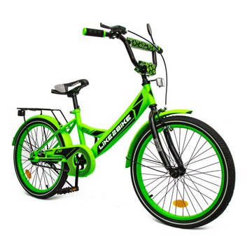Велосипед дитячий 2-х колісний 20'' 212005(RL7T) Like2bike Sky, салатовий, рама сталь, з дзвінком 212005 фото