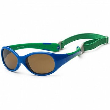 Детские солнцезащитные очки Koolsun сине-зеленые серии Flex (Размер: 0+) - Уцінка KS-FLRS000 фото