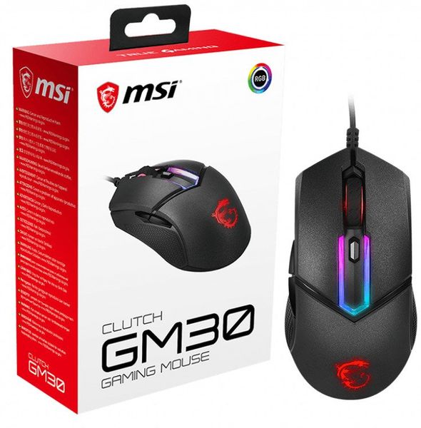 Миша MSI Clutch GM30 Black GAMING Mouse (S12-0402120-D22) S12-0402120-D22 фото