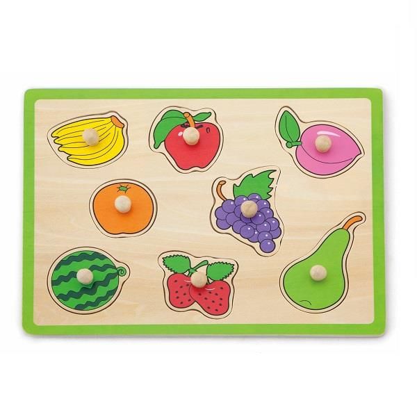 Дерев'яна рамка-вкладиш Viga Toys Кольорові фрукти (50020) 50020 фото