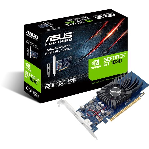 Відеокарта ASUS GeForce GT 1030 2GB GDDR5 low profil GT1030-2G-BRK (90YV0AT2-M0NA00) 90YV0AT2-M0NA00 фото