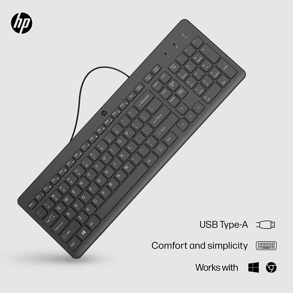 Клавіатура HP 150 USB UKR, чорний (664R5AA) 664R5AA фото