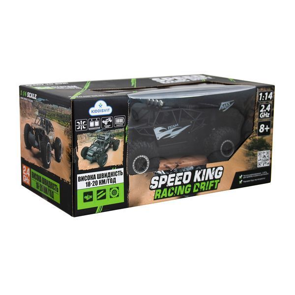 Автомобіль OFF-ROAD CRAWLER на р/у &ndash; SPEED TEAM (чорний, метал. корпус, акумулятор 6V, 1:14) SL-154RHMBl - Уцінка 100386 фото