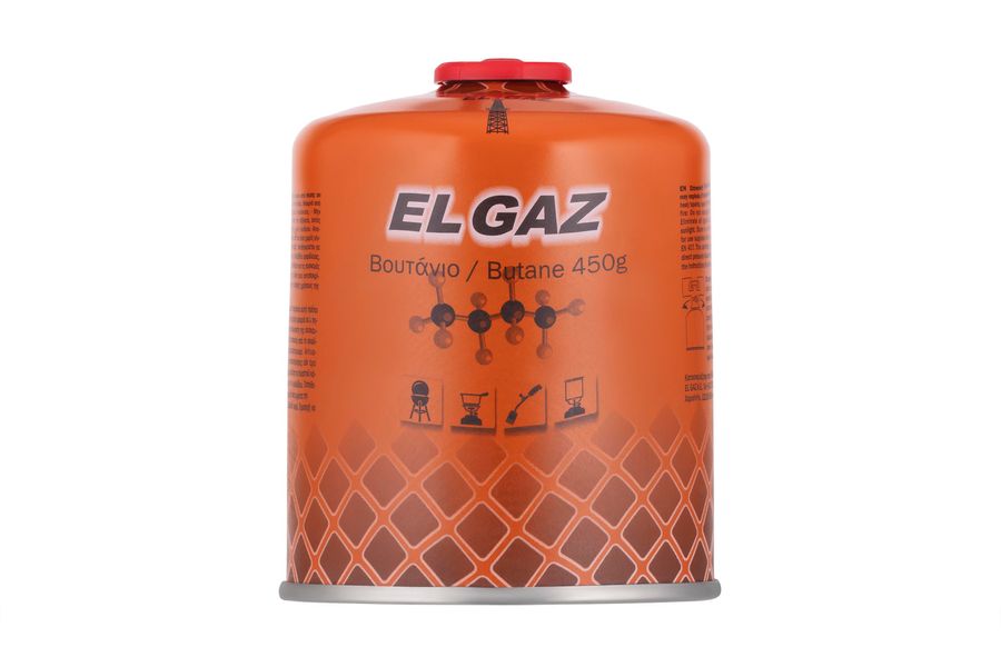Балон-картридж газовый EL GAZ ELG-400, бутан 450 г, для газовых горелок, с двухслойным клапаном, одноразовый (104ELG-400) 104ELG-400 фото