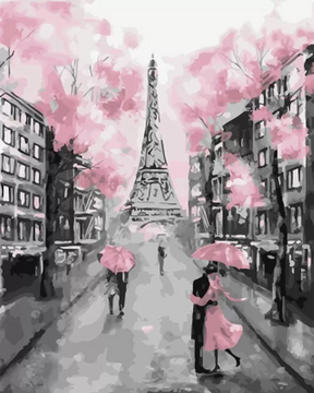 Картина по номерам. Brushme "Розовый Париж" GX22055 GX22055 фото