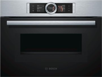 Духовой шкаф Bosch электрический компактный, 45л, A, дисплей, конвекция, ф-ция микроволн, нерж. CMG636BS1 фото