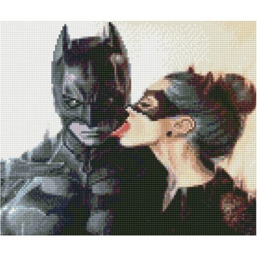 Алмазна мозаїка "Бетмен та жінка-кішка" Strateg 30х40 см (HX023) HX023 фото