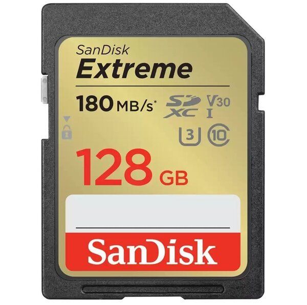 Карта пам'яті SanDisk SD 128GB C10 UHS-I U3 R180/W90MB/s Extreme V30 (SDSDXVA-128G-GNCIN) SDSDXVA-128G-GNCIN фото