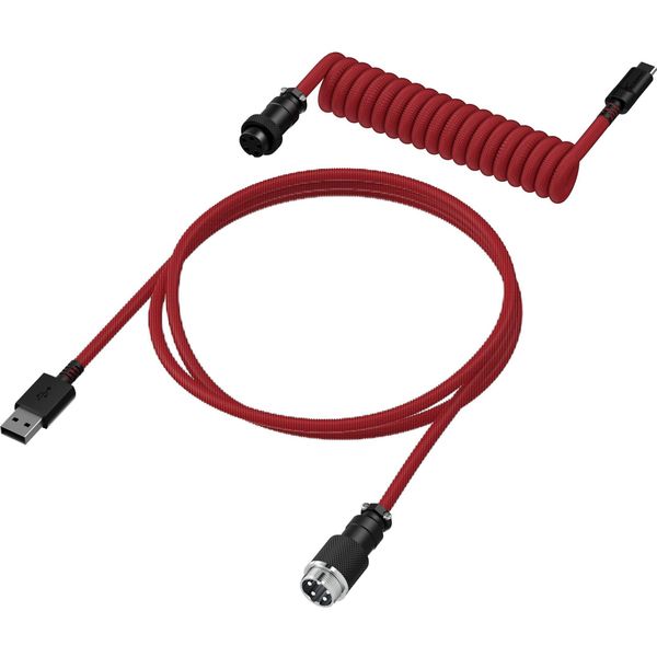 Кабель HyperX USB-A-USB-C спиральный, 1.37м Red/Black (6J677AA) 6J677AA фото