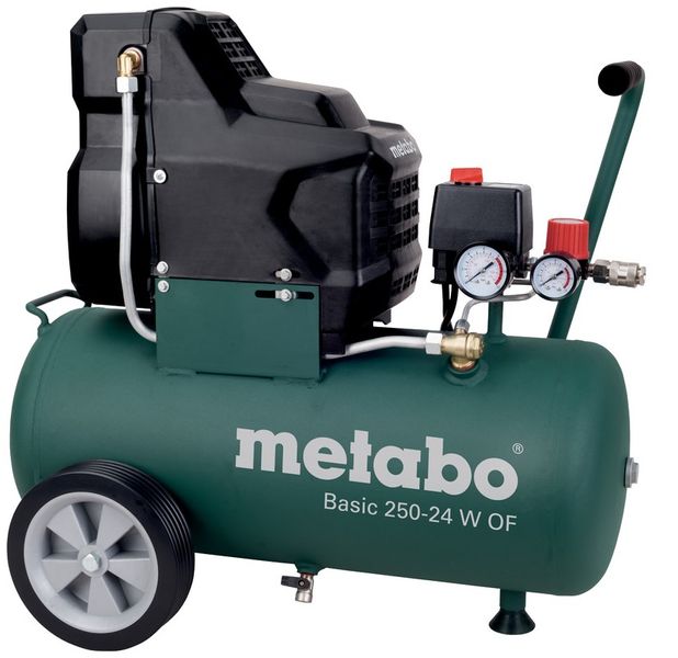 Компрессор воздушный Metabo Basic 250-24 W OF безмасляный, 1500Вт, 24л, 120л/мин, 8бар. 601532000 фото