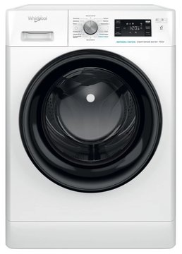 Стиральная машина Whirlpool фронтальная, 10кг, 1400, A+++, 60см, дисплей, пара, инвертор, черный люк, белый FFB10469BVUA фото