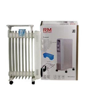 Масляный радиатор RM Electric, 9 секций, 2000Вт, 20м кв., 3 режима работы, дополнительно увлажнитель и вешалка-сушилка (RM-02002E) RM-02002E фото