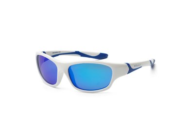Дитячі сонцезахисні окуляри Koolsun біло-блакитні серії Sport (Розмір: 3+) KS-SPWHSH003