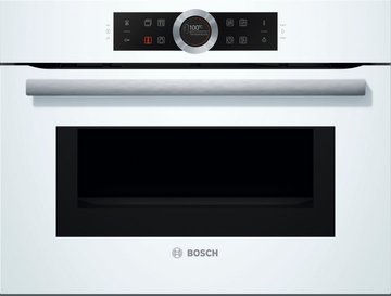Духова шафа Bosch електрична компактна, 45л, A, дисплей, конвекція, ф-ція мікрохвиль, білий CMG633BW1 фото
