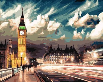 Картина за номерами. Brushme "Сутінки над Лондоном" GX22077, 40х50 см GX22077 фото