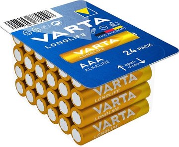 Батарейка VARTA LONGLIFE лужна AAA блістер, 24 шт. - Уцінка 04103301124 фото