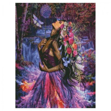 Алмазна мозаїка "Дівчина-природа" Strateg 50х60 см (HA0004) HA0004 фото