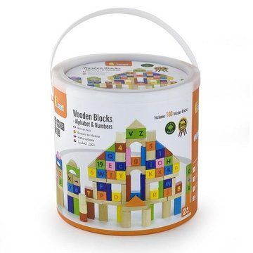 Деревянные кубики Viga Toys Алфавит и числа 100 шт., 3 см (50288) 50288 фото