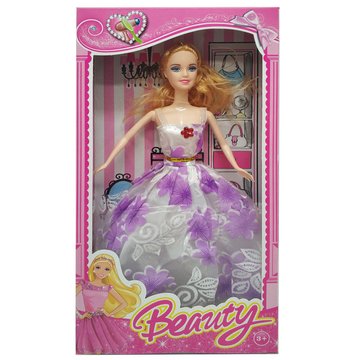 Кукла типа Барби 1219-5-1 в бальном платье Фиолетовый с белым 1219-5-1 фото