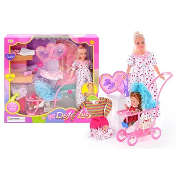 Лялька вагітна типу Барбі Defa Lucy 8049 з дитиною і аксесуарами 8049 фото