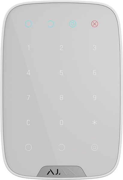 Бездротова сенсорна клавіатура Ajax KeyPad, jeweller, бездротовий, білий (000005652) 000005652 фото