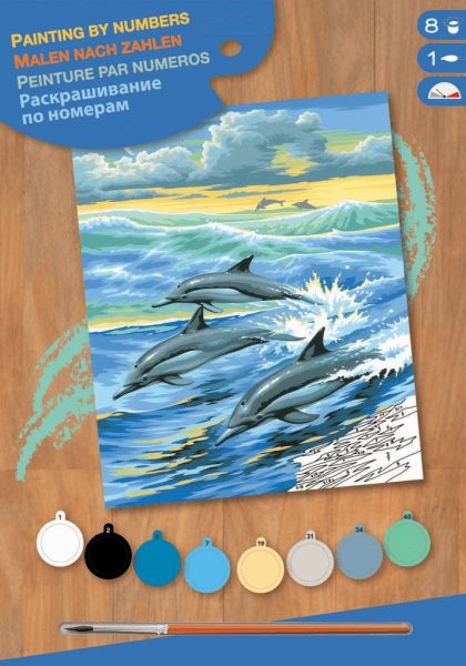 Набор для творчества Sequin Art PAINTING BY NUMBERS JUNIOR Дельфины SA0031 SA0031 фото