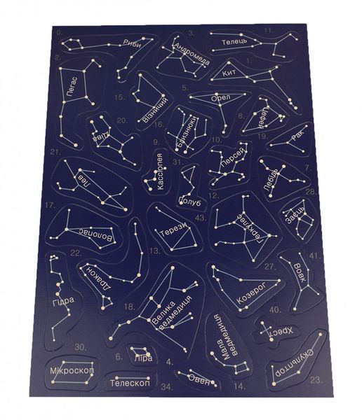 Гра з багаторазовими наклейками "Карта зоряного неба" на укр. мовою (KP-007) KP-007 фото