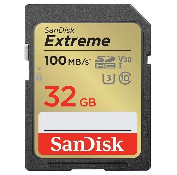 Карта пам'яті SanDisk SD 32GB C10 UHS-I U3 R100/W60MB/s Extreme V30 (SDSDXVT-032G-GNCIN) SDSDXVT-032G-GNCIN фото
