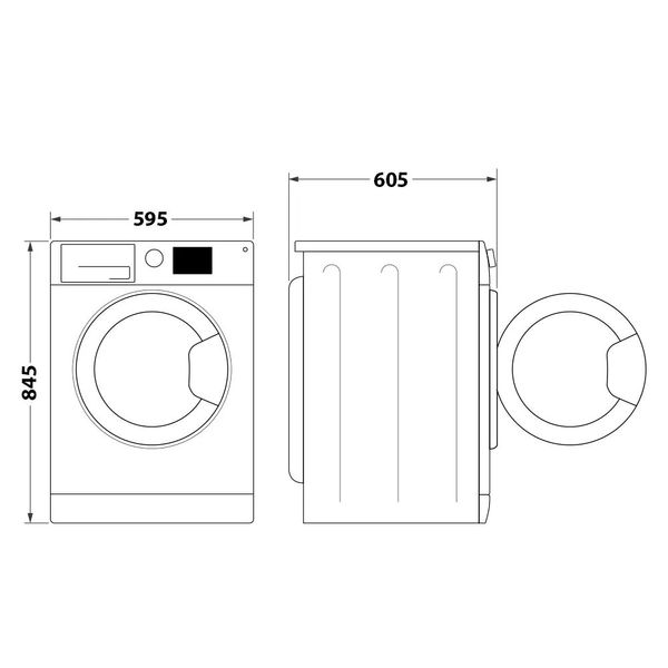 Пральна машина Whirlpool фронтальна, 10кг, 1400, A+++, 60см, дисплей, пара, інвертор, люк чорний, білий (FFB10469BVUA) FFB10469BVUA фото