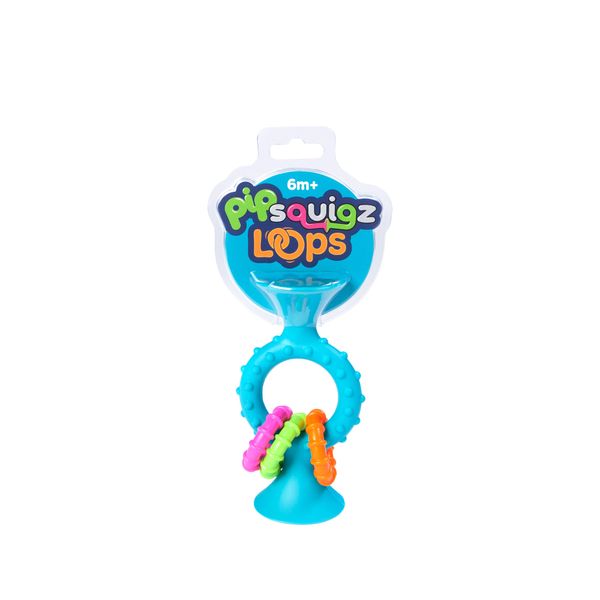 Прорізувач-брязкальце на присосках Fat Brain Toys pipSquigz Loops бірюзовий (F166ML) F166ML фото