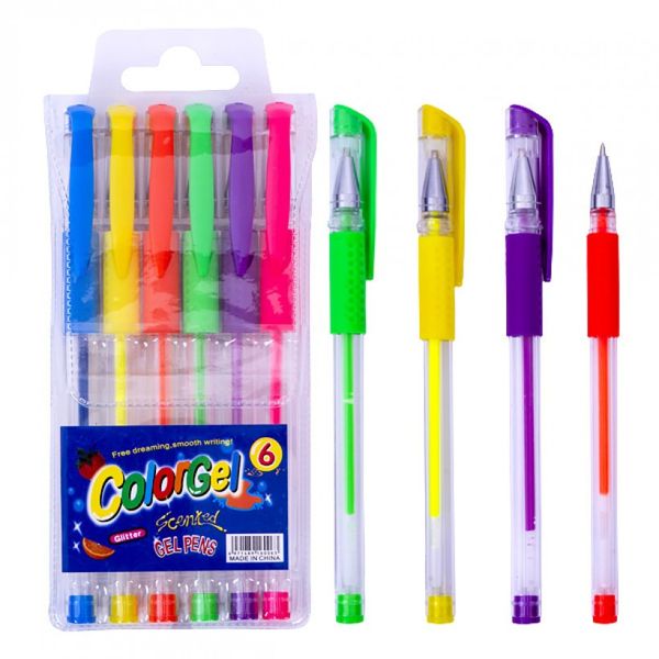 Набір ручок гелевих неонових 6 кольорів 108-6 108-6 фото