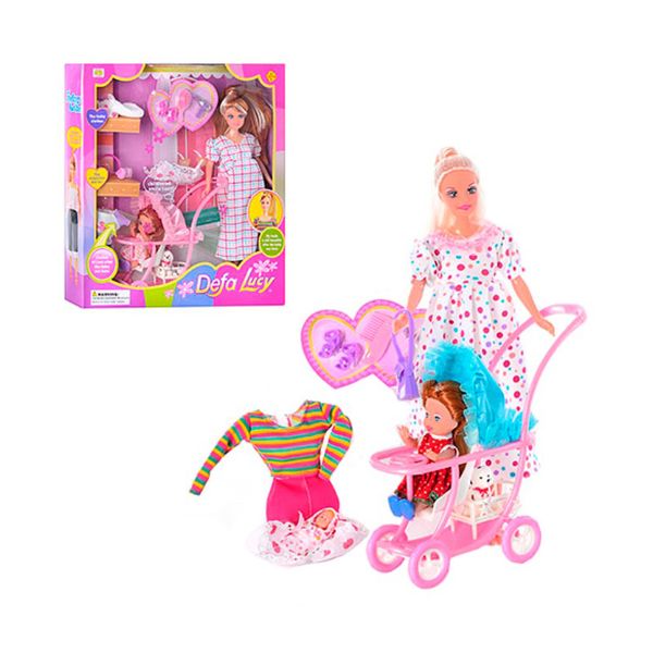 Кукла беременная типа Барби Defa Lucy 8049 с ребенком и аксессуарами (8049(TORQUOISE)) 8049 фото