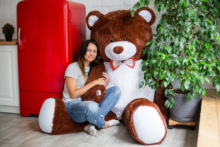 Величезний М'який ведмідь Yarokuz Вільям 250 см Шоколадний (YK0076) YK0110 фото