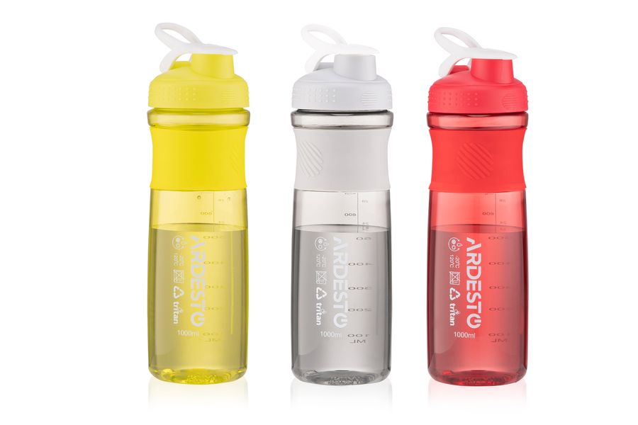 Пляшка для води Ardesto Smart bottle 1000 мл, жовта, тритан (AR2204TZ) AR2204TZ фото